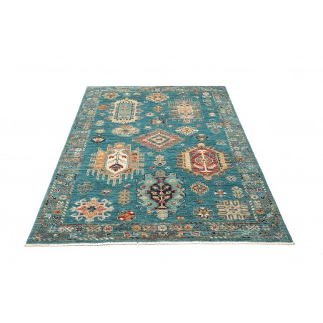 Tappeto Tribal Pakistan blu verde 127x175