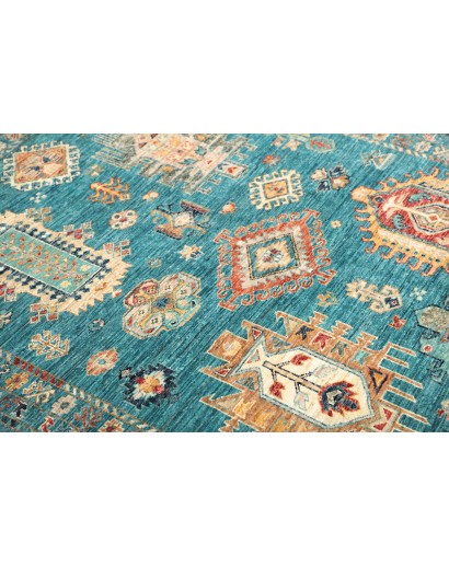 Tappeto Tribal Pakistan blu verde 127x175