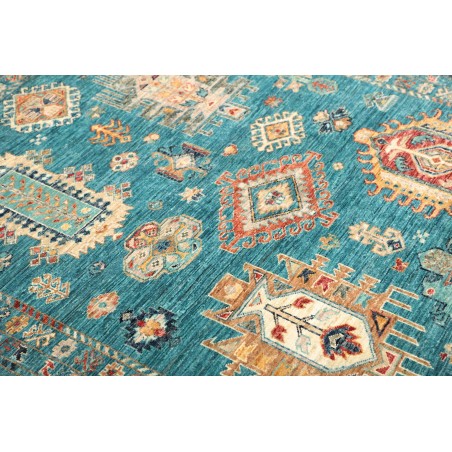 Tappeto Tribal Pakistan blu verde 127x175