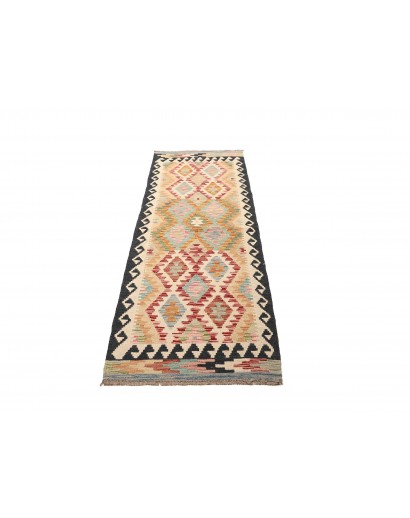 Tappeto Kilim Afghanistan marrone giallo 65x194