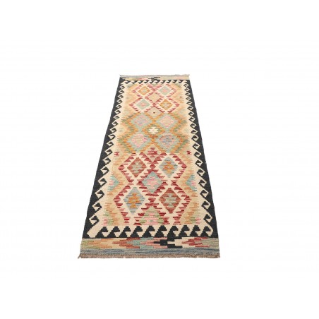 Tappeto Kilim Afghanistan marrone giallo 65x194