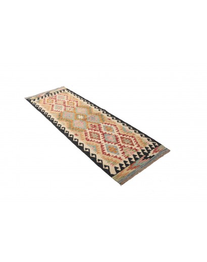 Tappeto Kilim Afghanistan marrone giallo 65x194