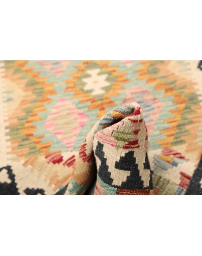 Tappeto Kilim Afghanistan marrone giallo 65x194