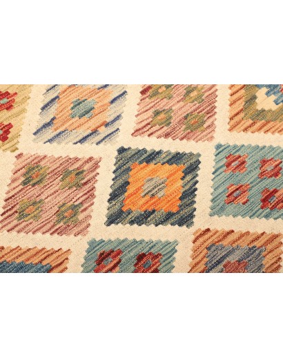 Tappeto Kilim Afghanistan marrone azzurro 85x292