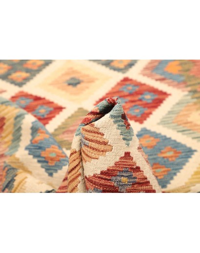 Tappeto Kilim Afghanistan marrone azzurro 85x292