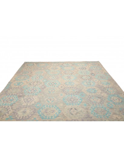 Tappeto Kilim Afghanistan azzurro bianco 262x290