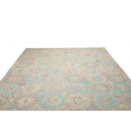 Tappeto Kilim Afghanistan azzurro bianco 262x290