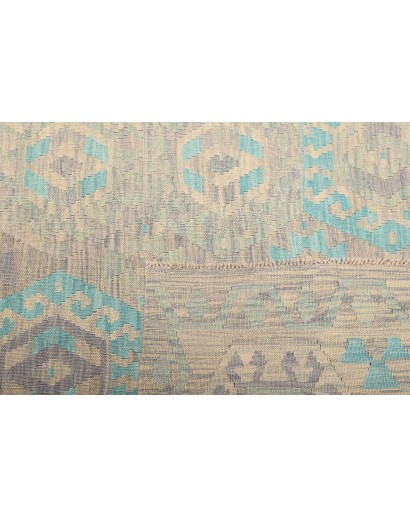 Tappeto Kilim Afghanistan azzurro bianco 262x290