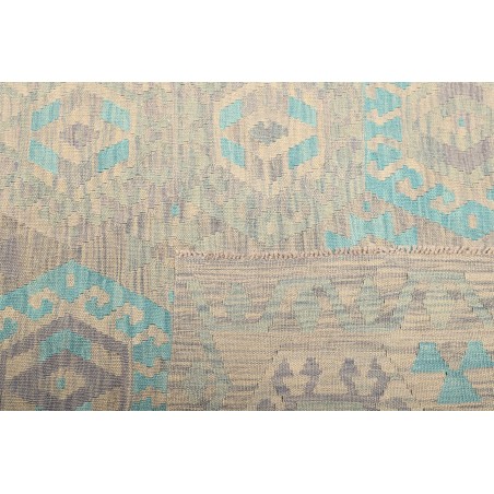 Tappeto Kilim Afghanistan azzurro bianco 262x290