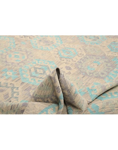 Tappeto Kilim Afghanistan azzurro bianco 262x290