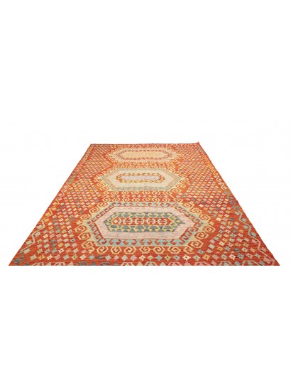 Tappeto Kilim Afghanistan arancione marrone 203x290