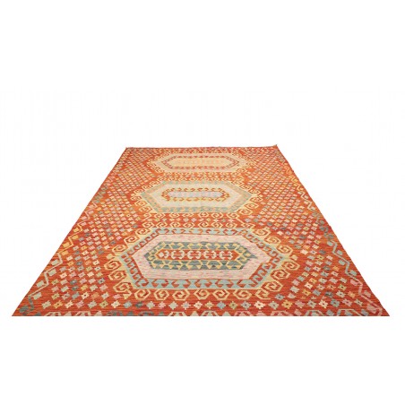 Tappeto Kilim Afghanistan arancione marrone 203x290