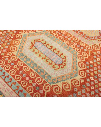 Tappeto Kilim Afghanistan arancione marrone 203x290
