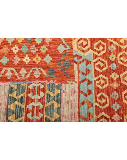 Tappeto Kilim Afghanistan arancione marrone 203x290
