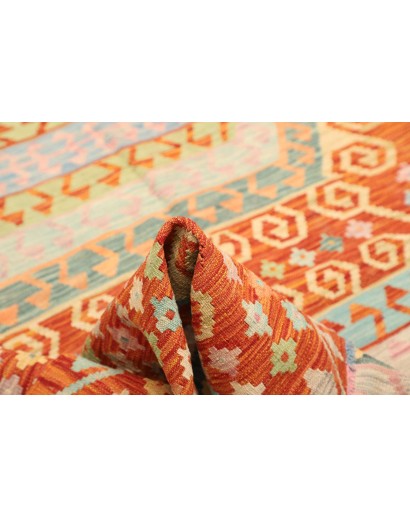Tappeto Kilim Afghanistan arancione marrone 203x290