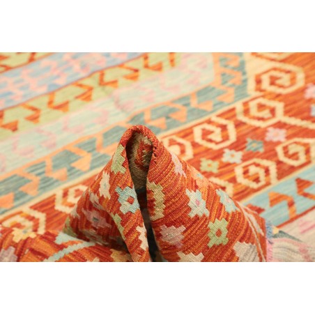 Tappeto Kilim Afghanistan arancione marrone 203x290