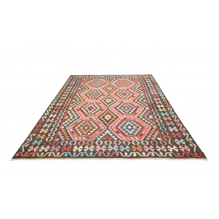 Tappeto Kilim Afghanistan azzurro arancione 206x278