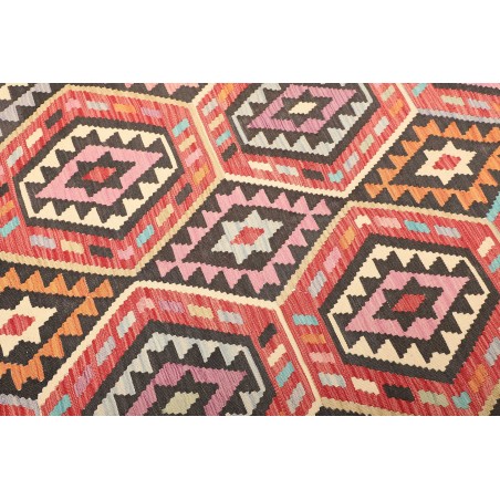 Tappeto Kilim Afghanistan azzurro arancione 206x278