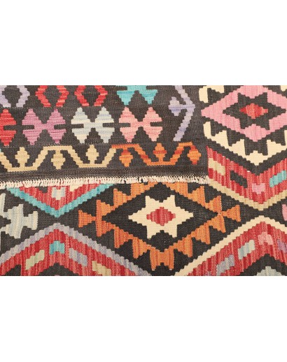 Tappeto Kilim Afghanistan azzurro arancione 206x278