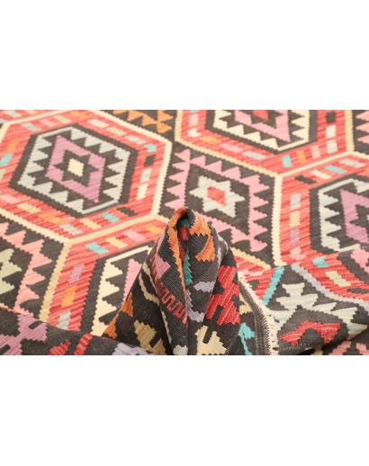 Tappeto Kilim Afghanistan azzurro arancione 206x278