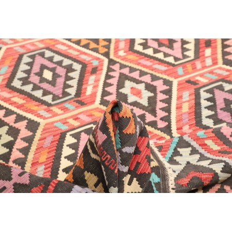 Tappeto Kilim Afghanistan azzurro arancione 206x278