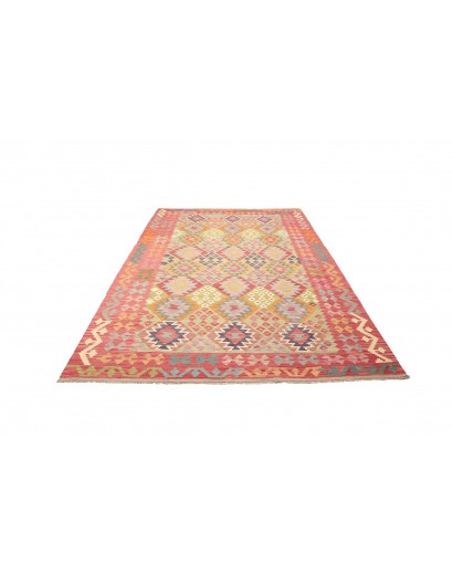 Tappeto Kilim Afghanistan marrone rosso 205x293