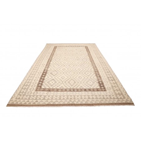 Tappeto Kilim Afghanistan bianco beige 206x302