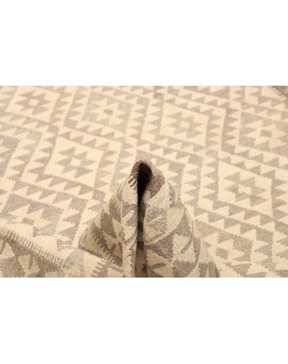 Tappeto Kilim Afghanistan bianco beige 206x302