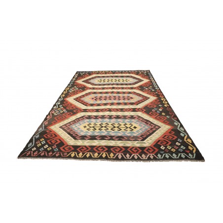 Tappeto Kilim Afghanistan verde marrone 202x305