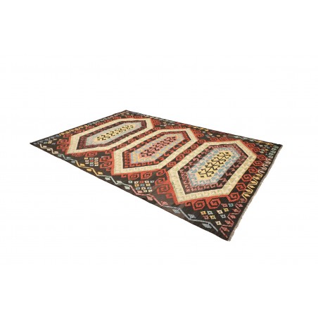 Tappeto Kilim Afghanistan verde marrone 202x305