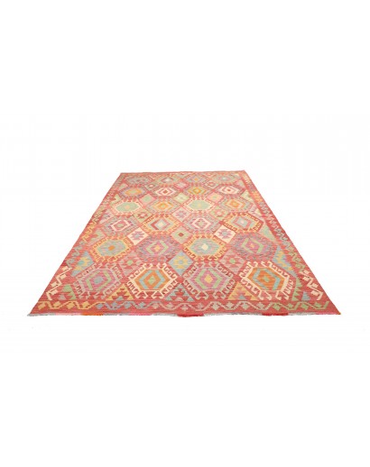 Tappeto Kilim Afghanistan marrone rosso 201x287