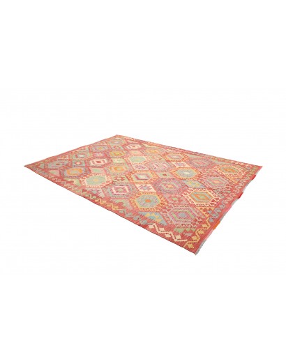 Tappeto Kilim Afghanistan marrone rosso 201x287