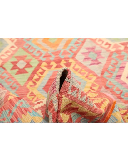 Tappeto Kilim Afghanistan marrone rosso 201x287