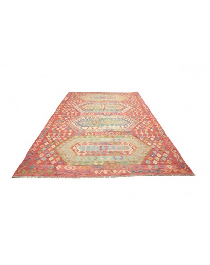 Tappeto Kilim Afghanistan marrone rosso 208x301