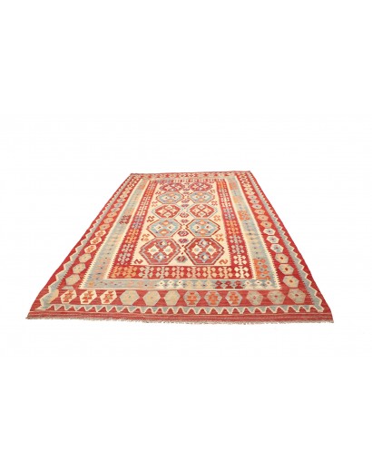 Tappeto Kilim Afghanistan marrone rosso 207x299