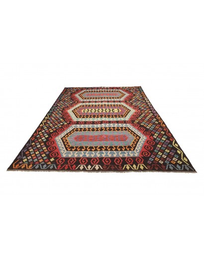 Tappeto Kilim Afghanistan azzurro grigio 206x289