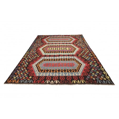 Tappeto Kilim Afghanistan azzurro grigio 206x289