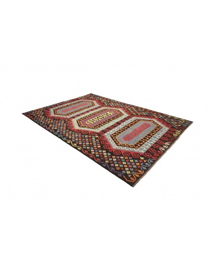 Tappeto Kilim Afghanistan azzurro grigio 206x289