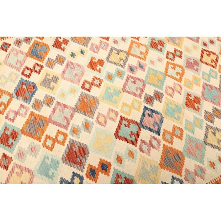 Tappeto Kilim Afghanistan bianco arancione 204x296