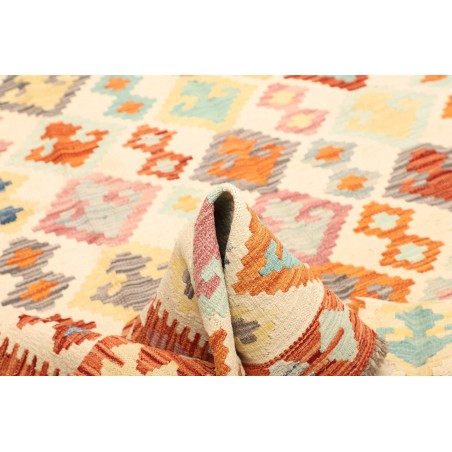 Tappeto Kilim Afghanistan bianco arancione 204x296