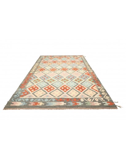 Tappeto Kilim Afghanistan bianco rosso 208x299