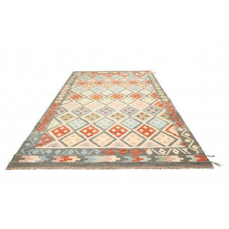 Tappeto Kilim Afghanistan bianco rosso 208x299