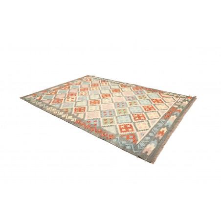 Tappeto Kilim Afghanistan bianco rosso 208x299