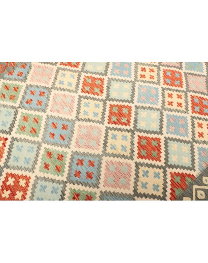 Tappeto Kilim Afghanistan bianco rosso 208x299