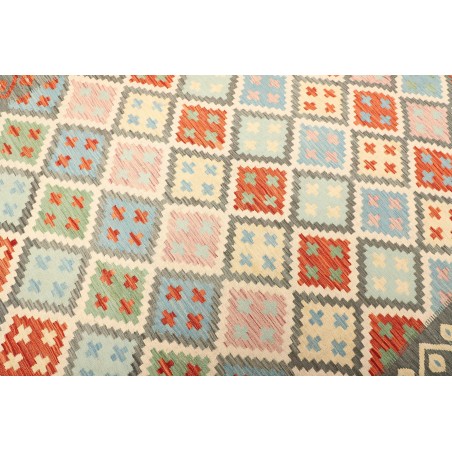 Tappeto Kilim Afghanistan bianco rosso 208x299