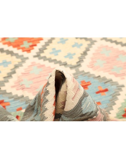 Tappeto Kilim Afghanistan bianco rosso 208x299