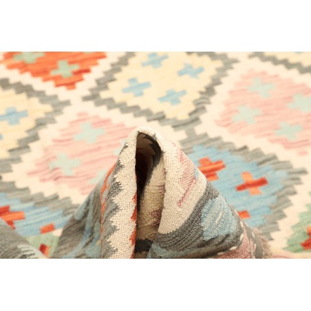 Tappeto Kilim Afghanistan bianco rosso 208x299