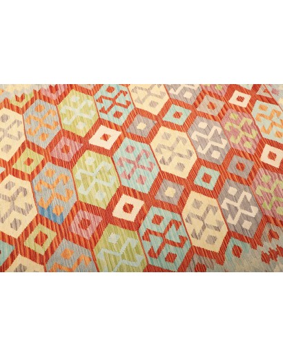 Tappeto Kilim Afghanistan beige arancione 201x289