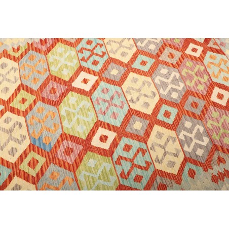 Tappeto Kilim Afghanistan beige arancione 201x289
