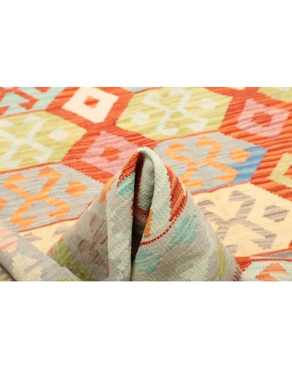 Tappeto Kilim Afghanistan beige arancione 201x289
